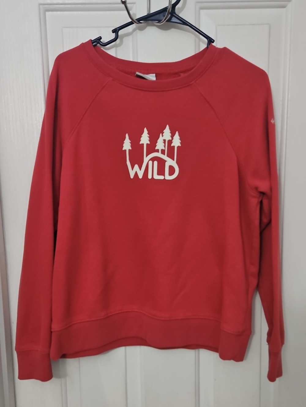 Columbia Wild Outdoors Trees Crewneck Sweatshirt Red Sz Med